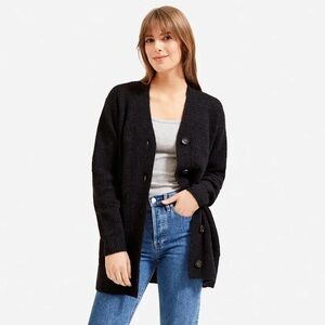 Everlane The Oversized Alpaca Cardigan Size Medium Charcoal Gray